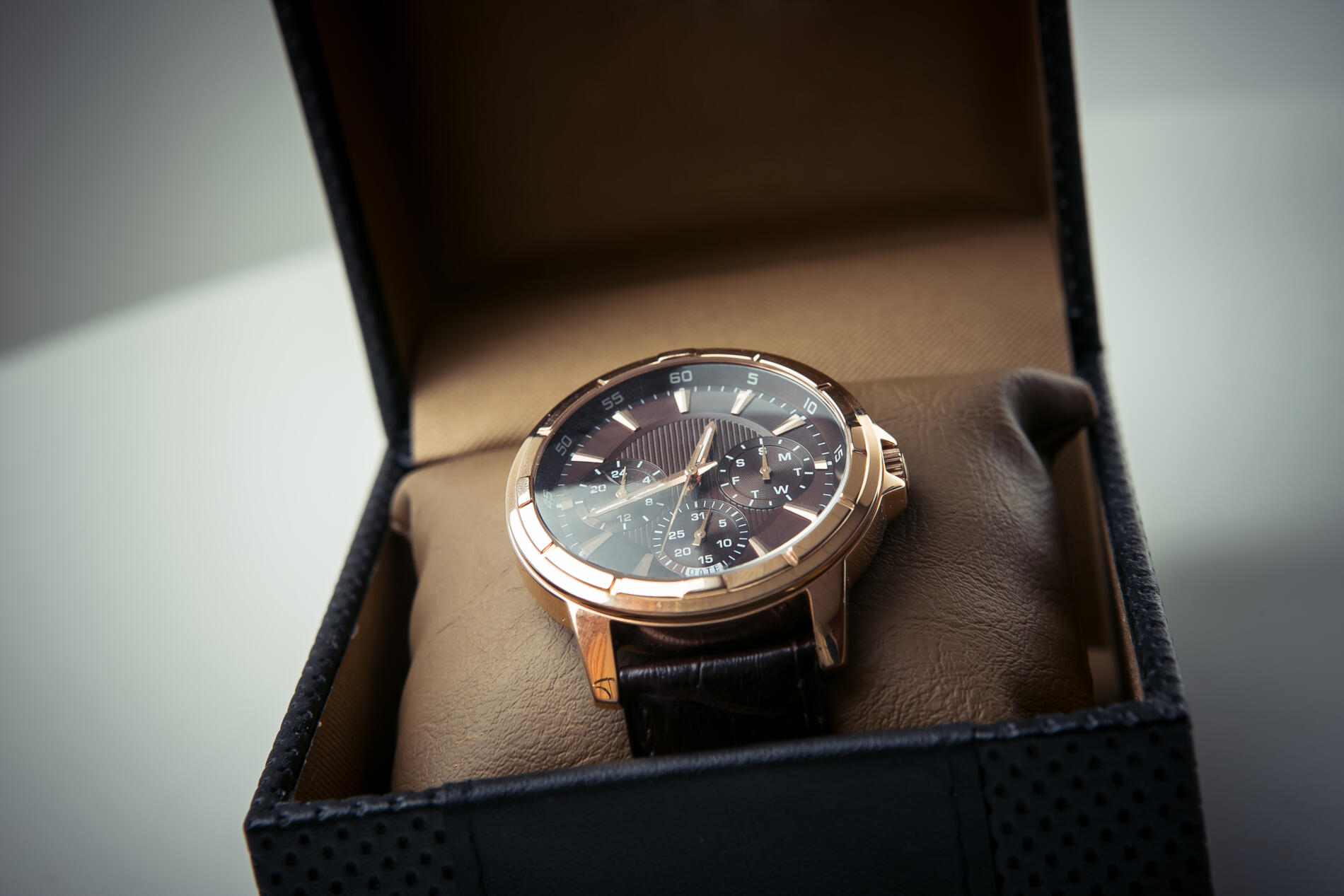 Expensive men's watch in gift box